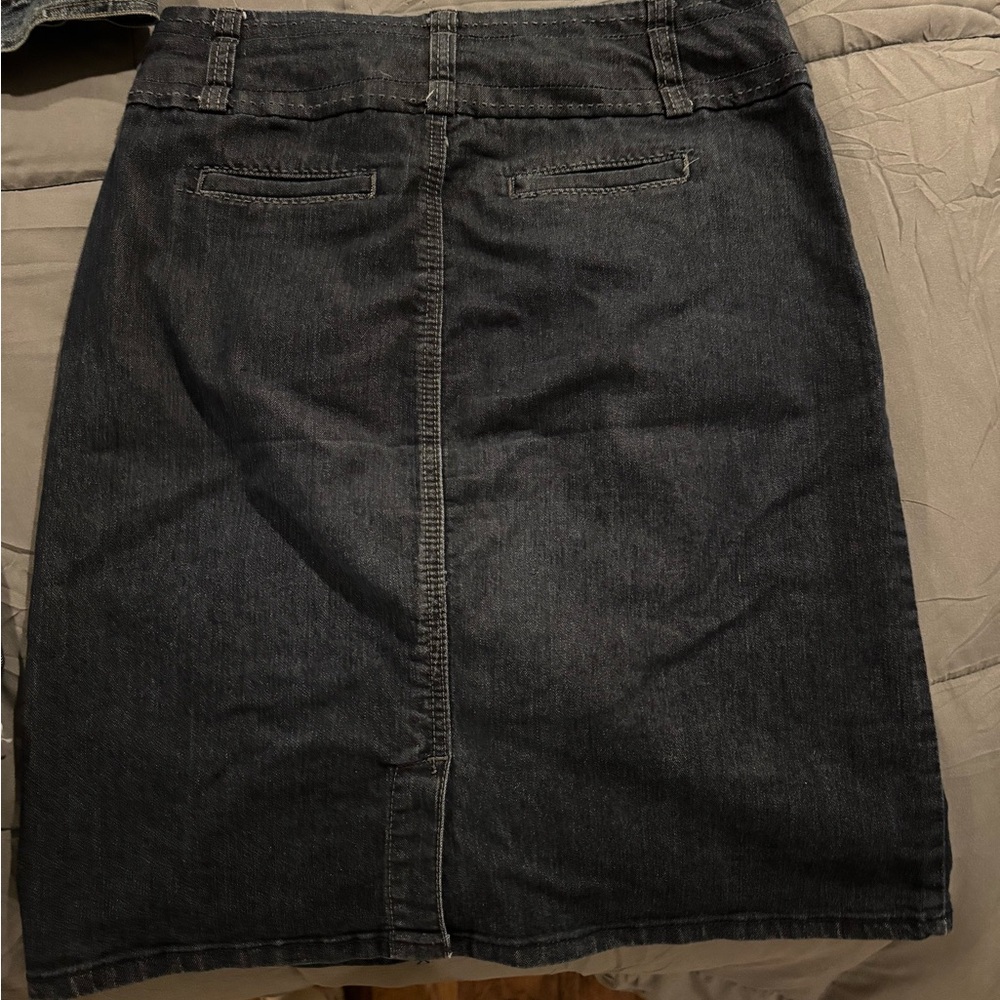 Christopher & Banks Blue Jean Jackets and skirt for Women - Picture 3 of 12